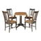 International Concepts Round Round 42 in. Dual Drop Leaf Dining Table with 4 Splatback Chairs in Hickory/Washed Coal, Wood K45-42DPT-27B-C10-4 - alternate 6